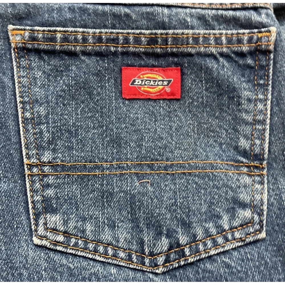 Dickies Men's Jeans 36x29 Blue Denim Medium Wash Straight Mid Rise Work
